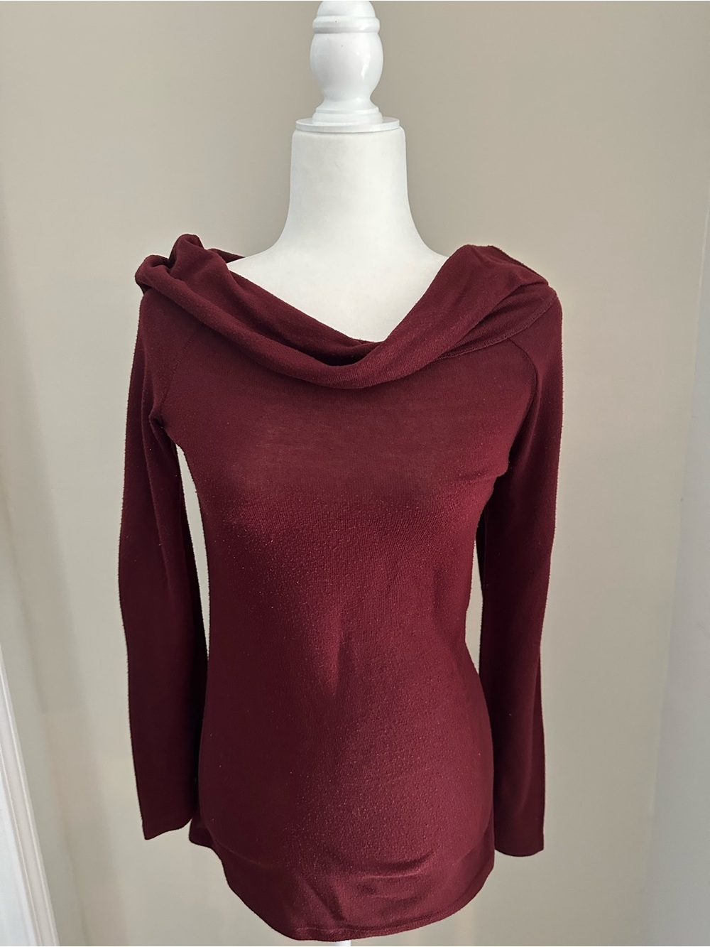 Forever 21 Wine Cowl Neck Long Sleeve Sweater